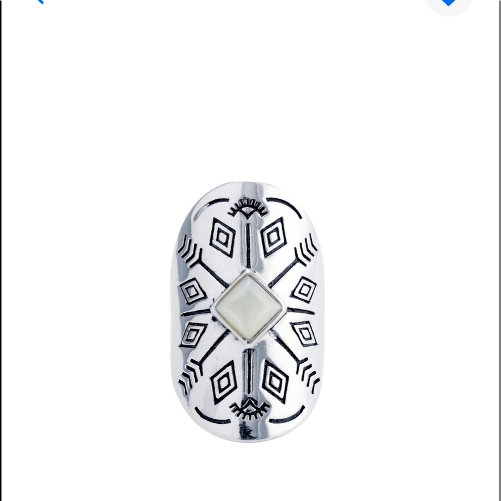 Boho Geometric Silver plated Statement Ring